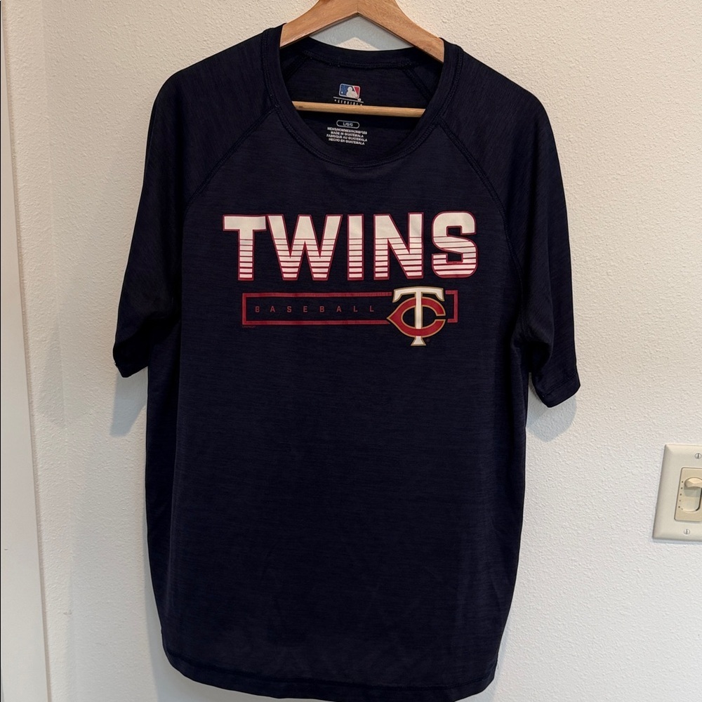 Genuine Merchandise Navy Short Sleeve Twins Baseball Tee with Red & White Logo